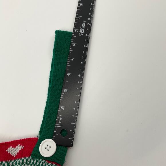 Ugly Christmas Sweater Knit Romper Overalls Shorts Suspenders Holiday S Festive - Picture 6 of 12